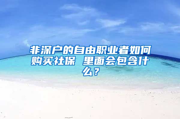 非深户的自由职业者如何购买社保 里面会包含什么？