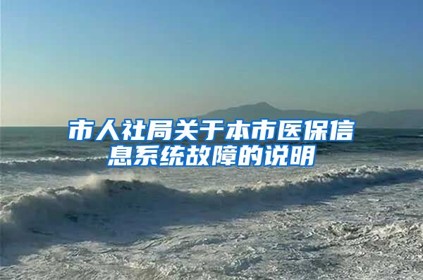 市人社局关于本市医保信息系统故障的说明