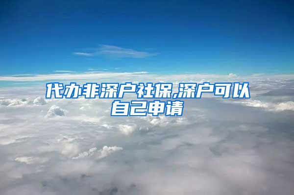 代办非深户社保,深户可以自己申请