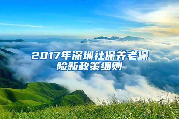 2017年深圳社保养老保险新政策细则